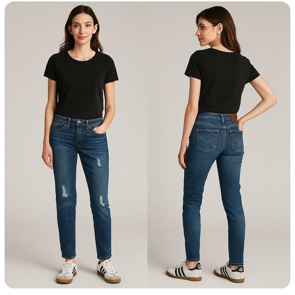 β¨π A/X ARMANI EXCHANGE Womenβs Low-Rise Distressed Skinny Jeans πβ¨ Size 4 - Picture 4 of 16